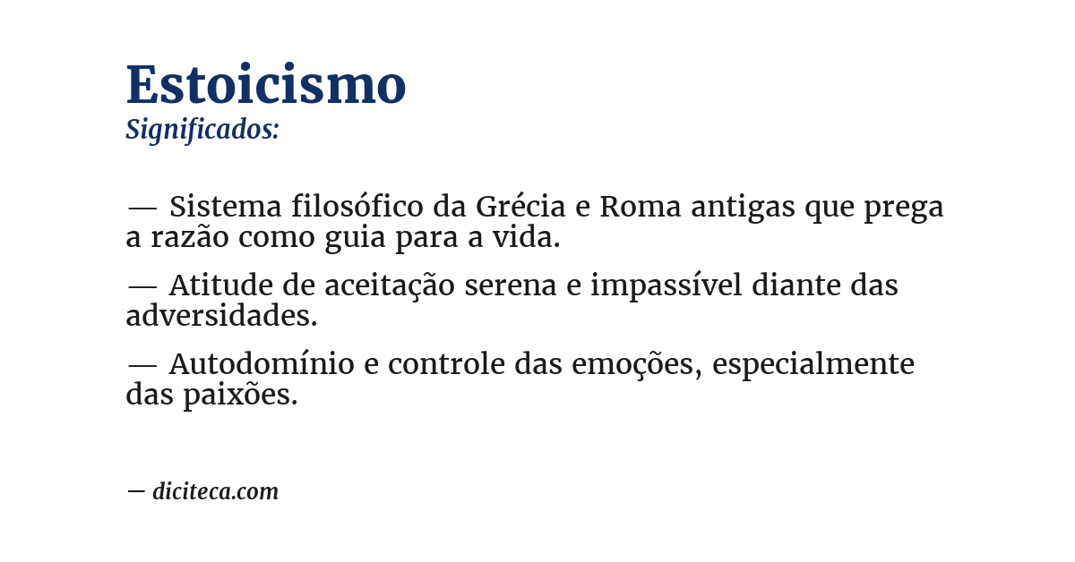 Significado de estoicismo