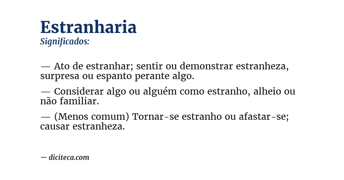 Significado de estranharia