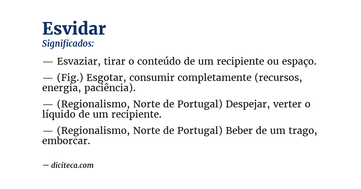 Significado de esvidar