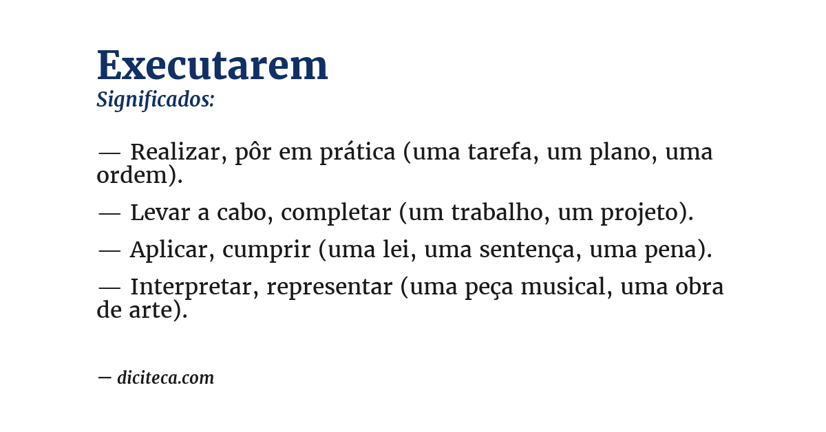Significado de executarem
