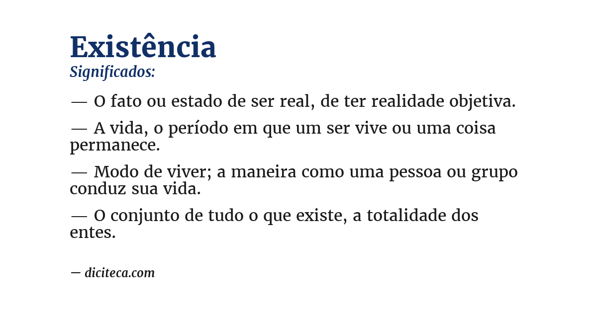 Significado de existência