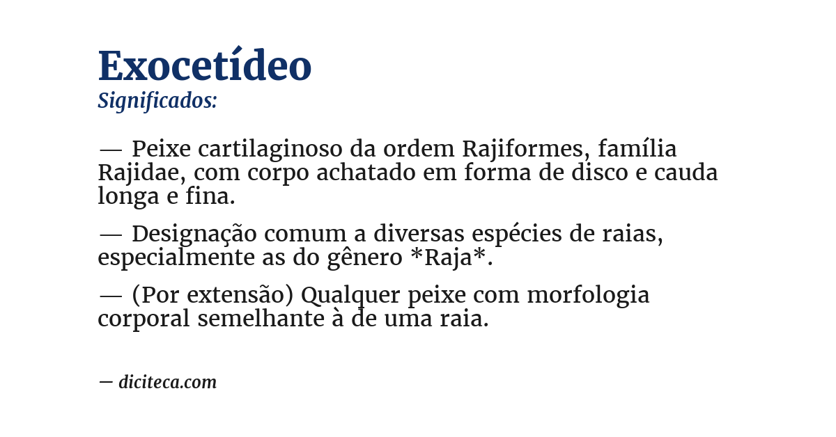 Significado de exocetídeo