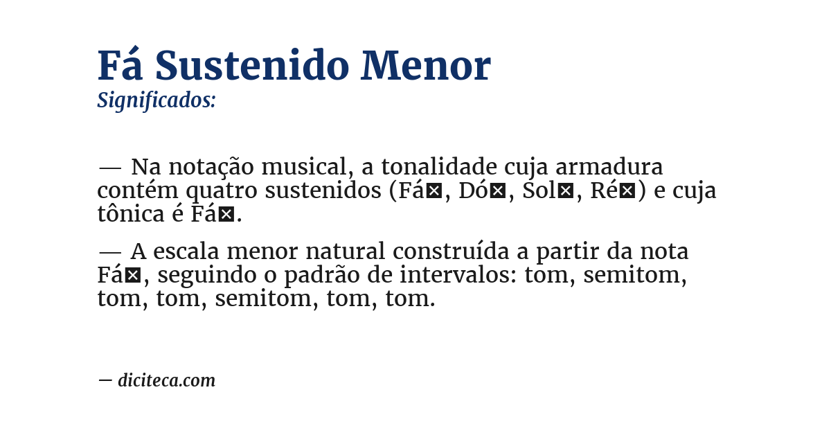 Significado de fá sustenido menor