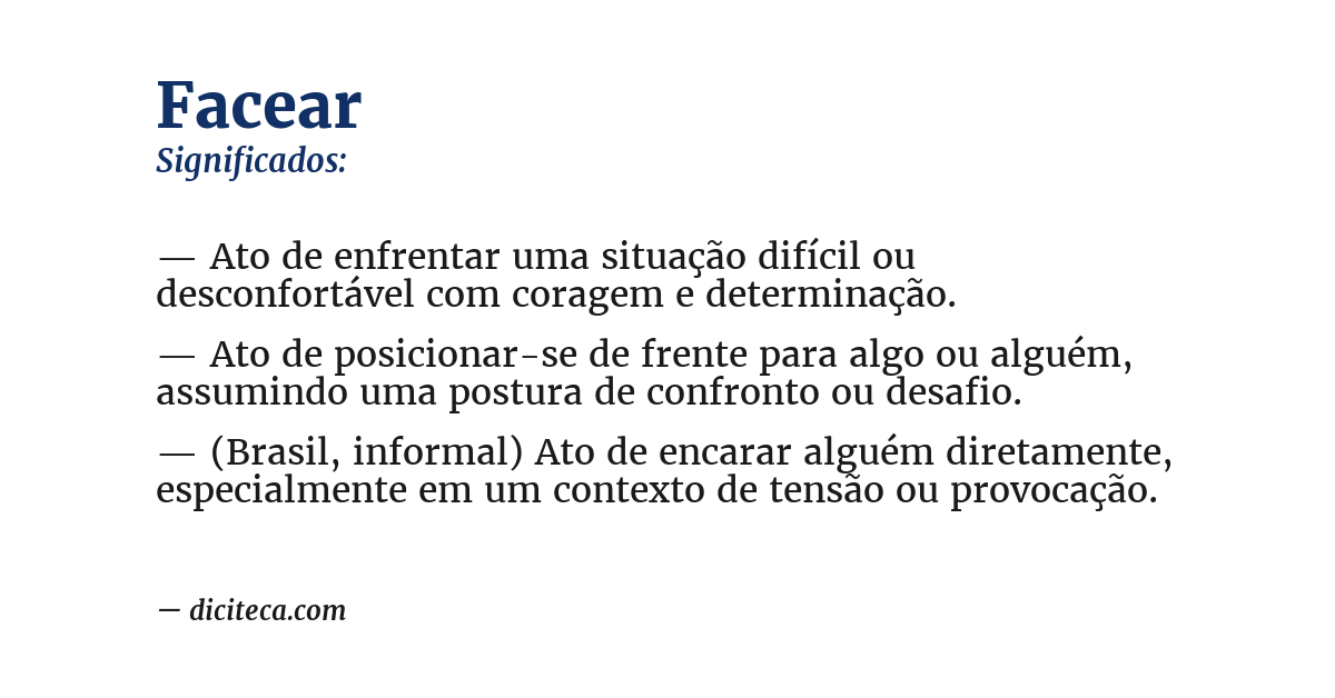 Significado de facear