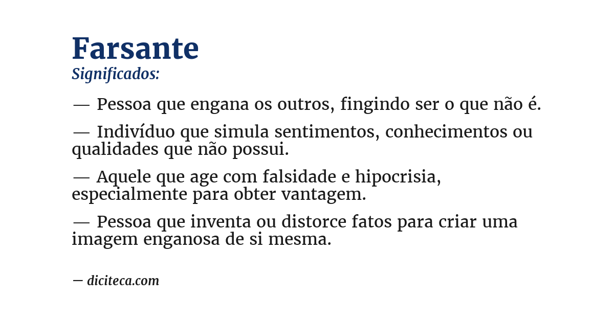 Significado de farsante
