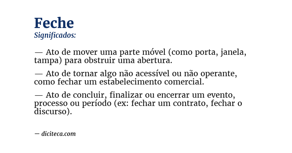 Significado de feche