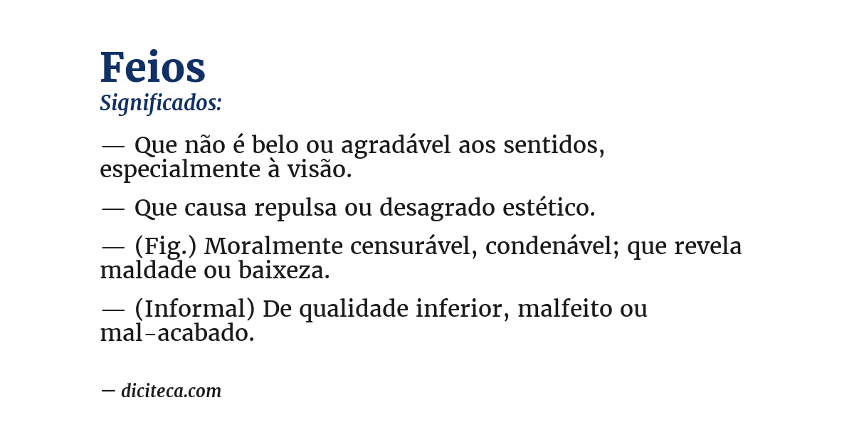 Significado de feios