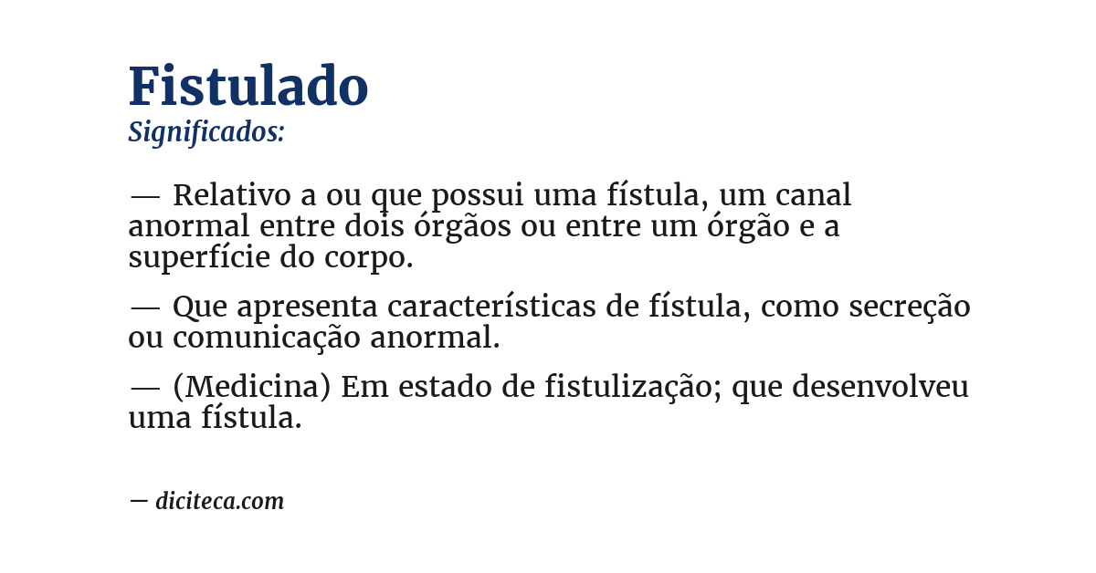 Significado de fistulado