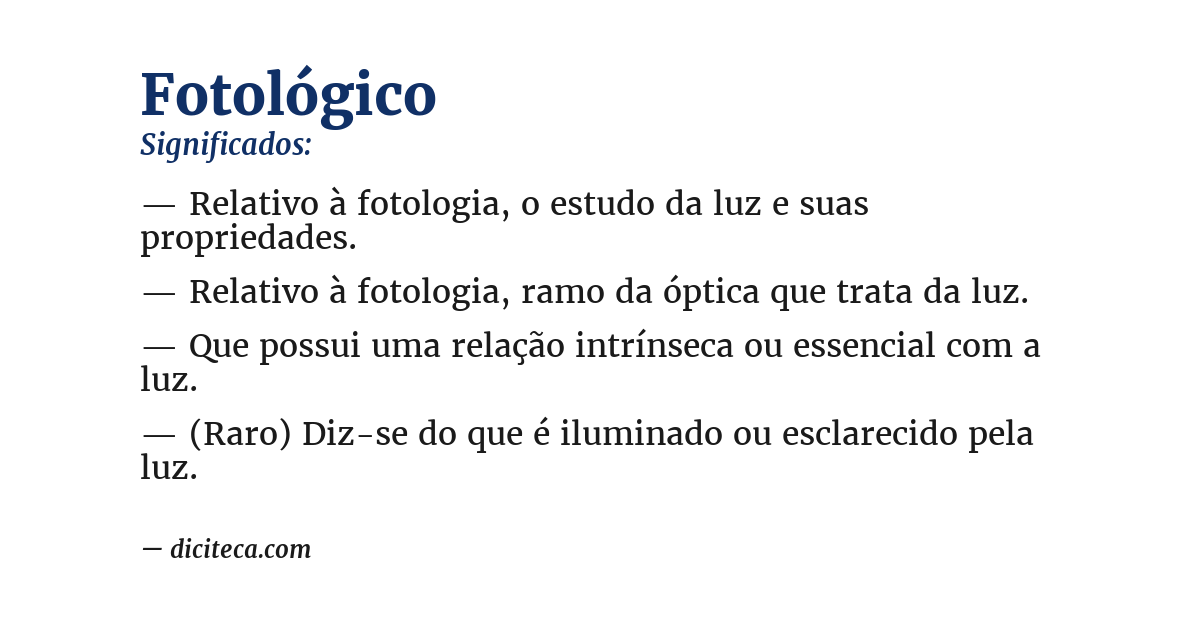 Significado de fotológico