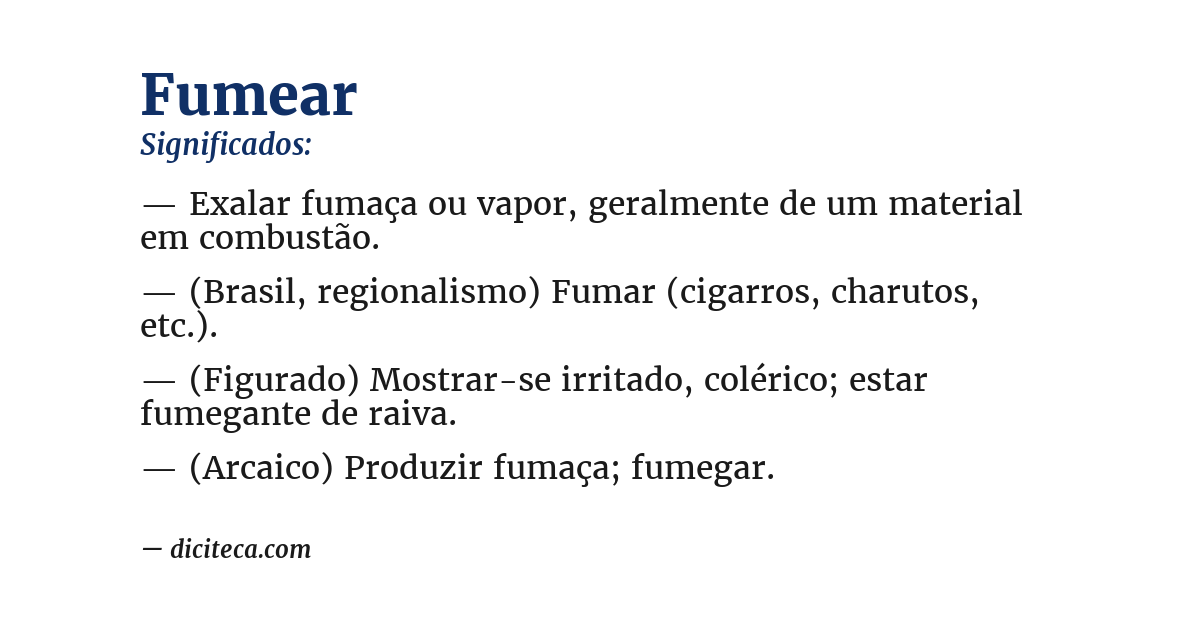 Significado de fumear