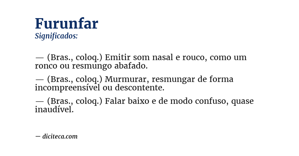 Significado de furunfar