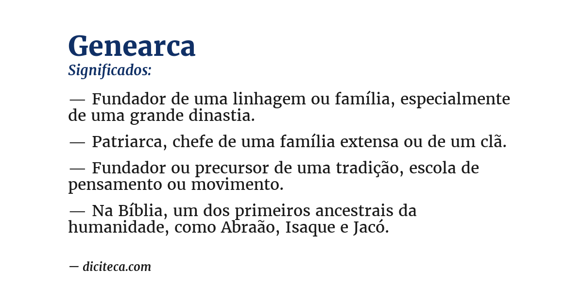 Significado de genearca