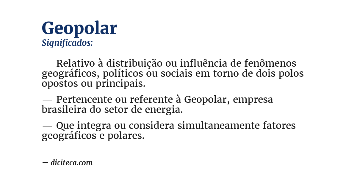 Significado de geopolar