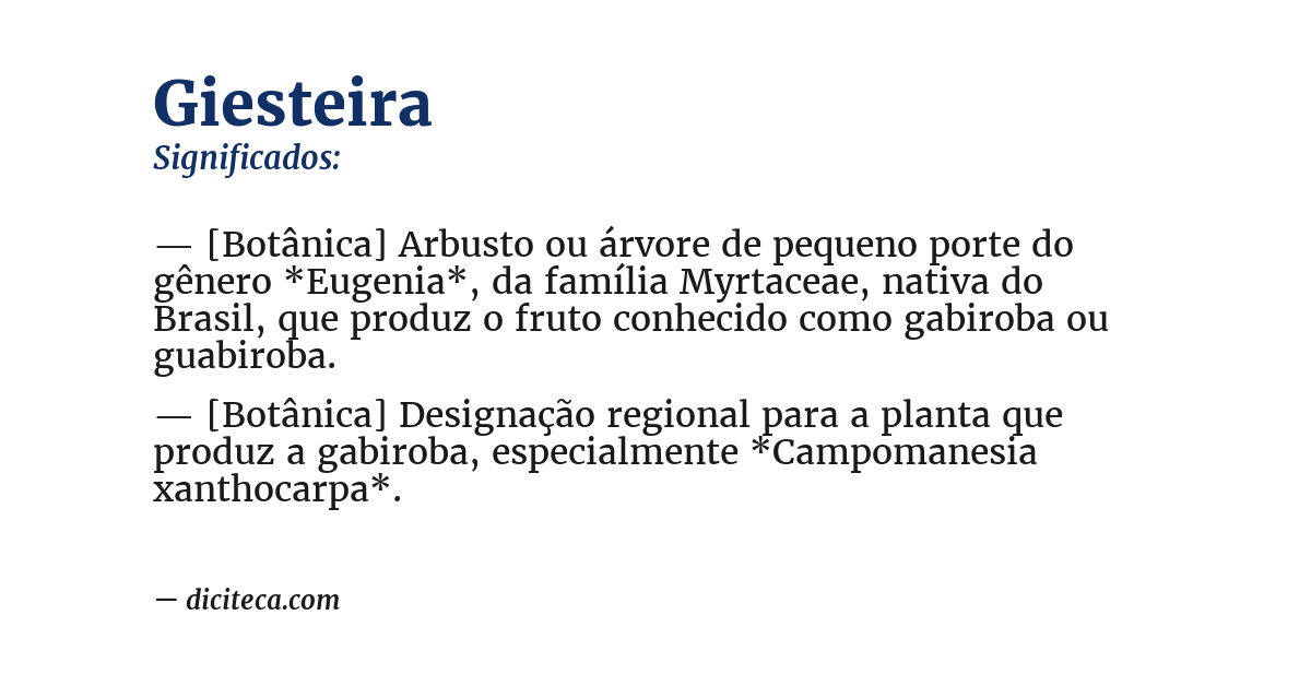 Significado de giesteira