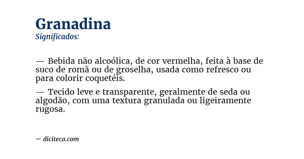 Significado de granadina