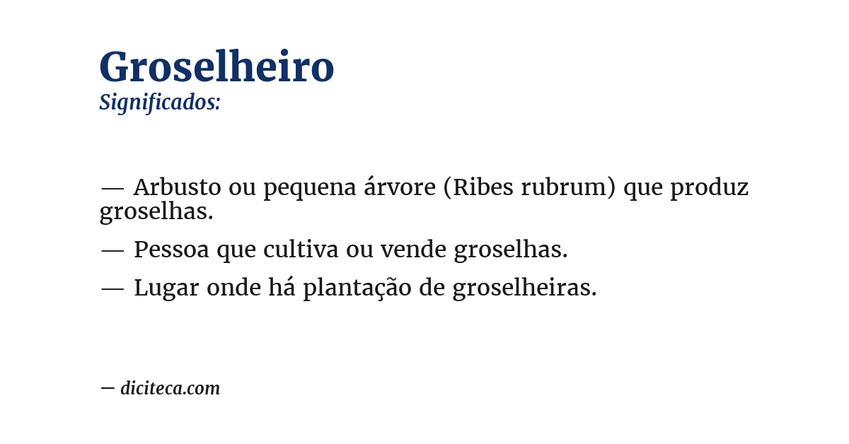 Significado de groselheiro