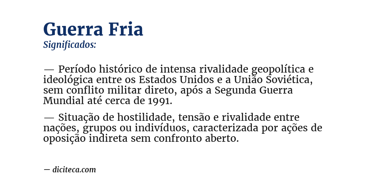 Significado de guerra fria