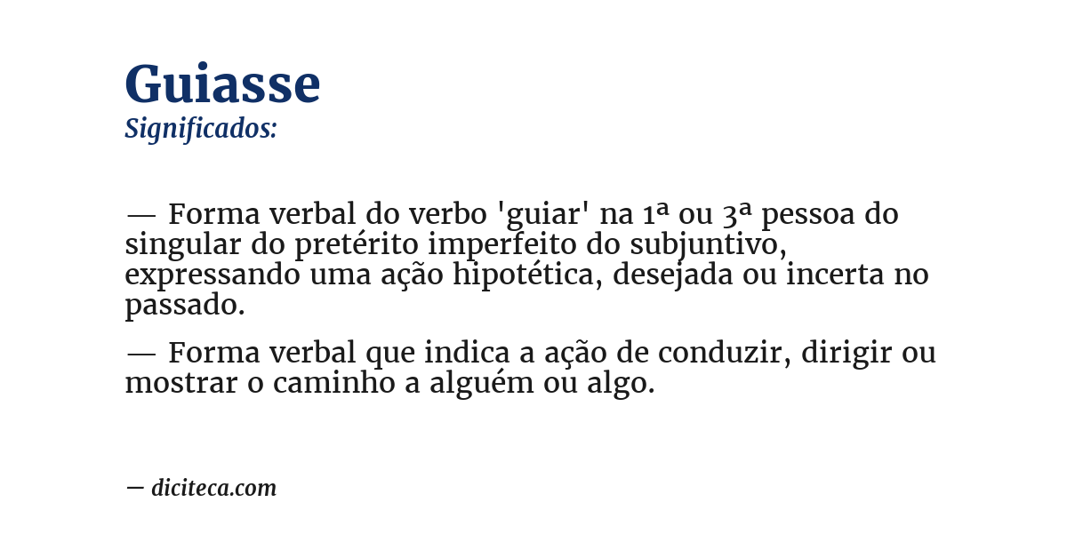 Significado de guiasse