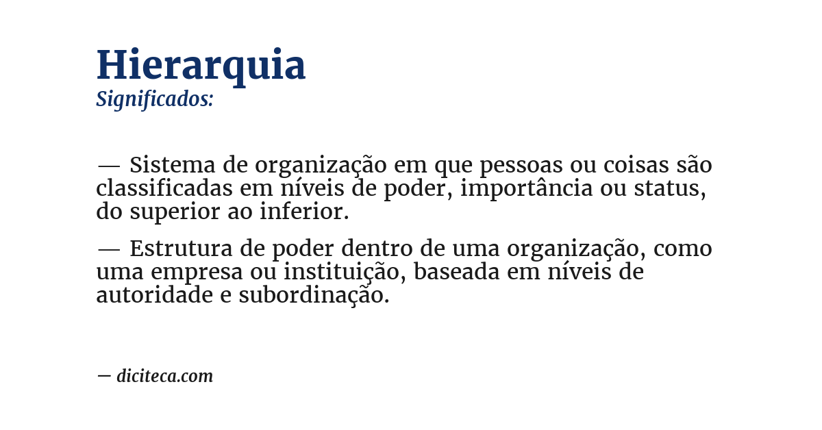 Significado de hierarquia
