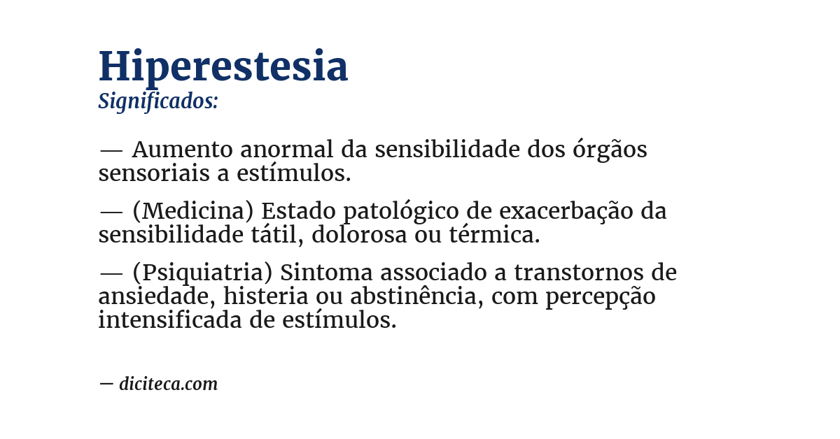 Significado de hiperestesia