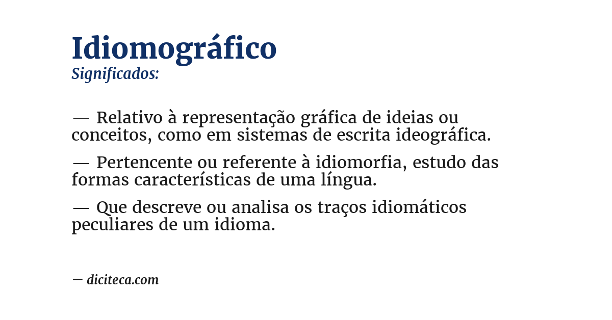Significado de idiomográfico