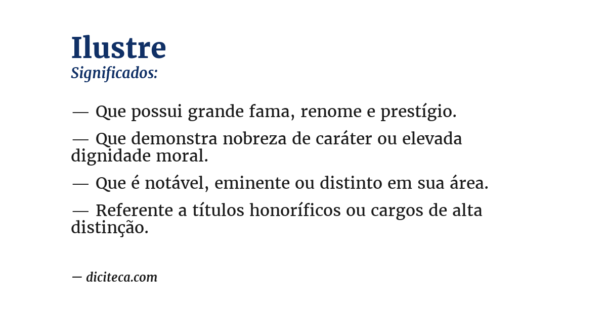 Significado de ilustre