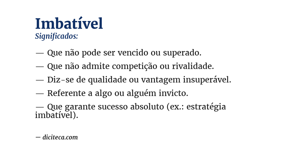Significado de imbatível