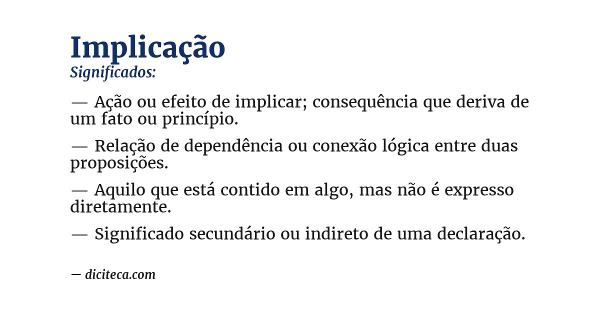 Significado de implicação