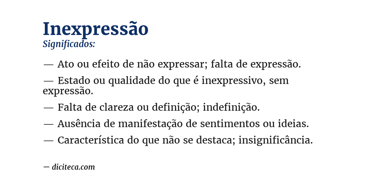 Significado de inexpressão