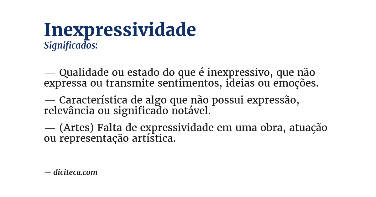 Significado de inexpressividade