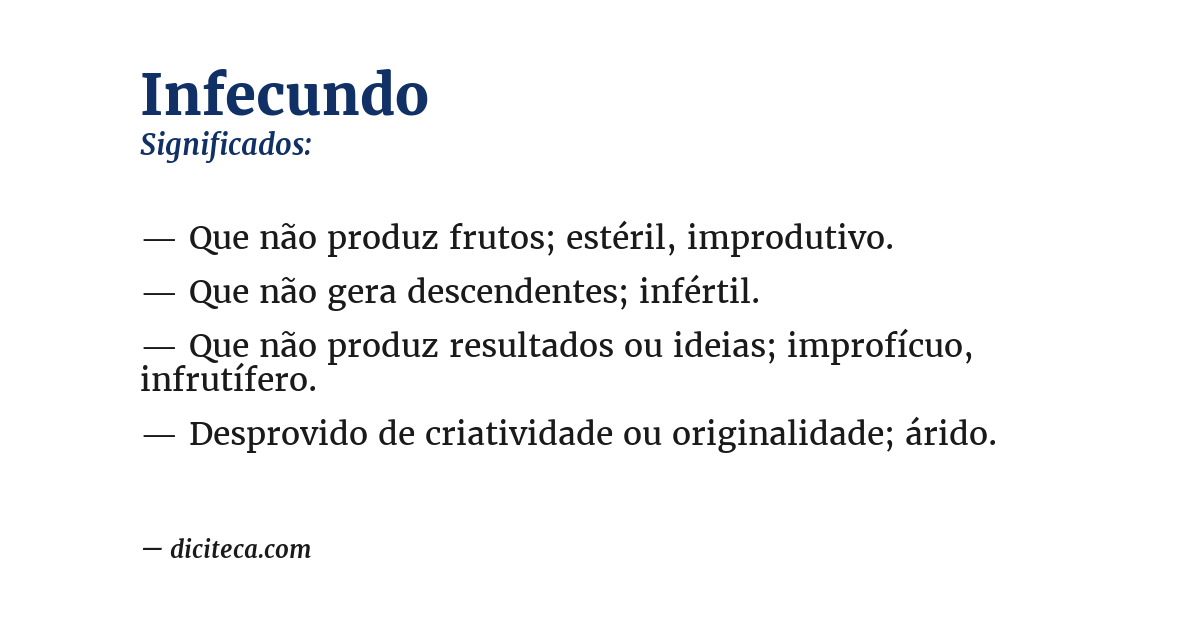 Significado de infecundo