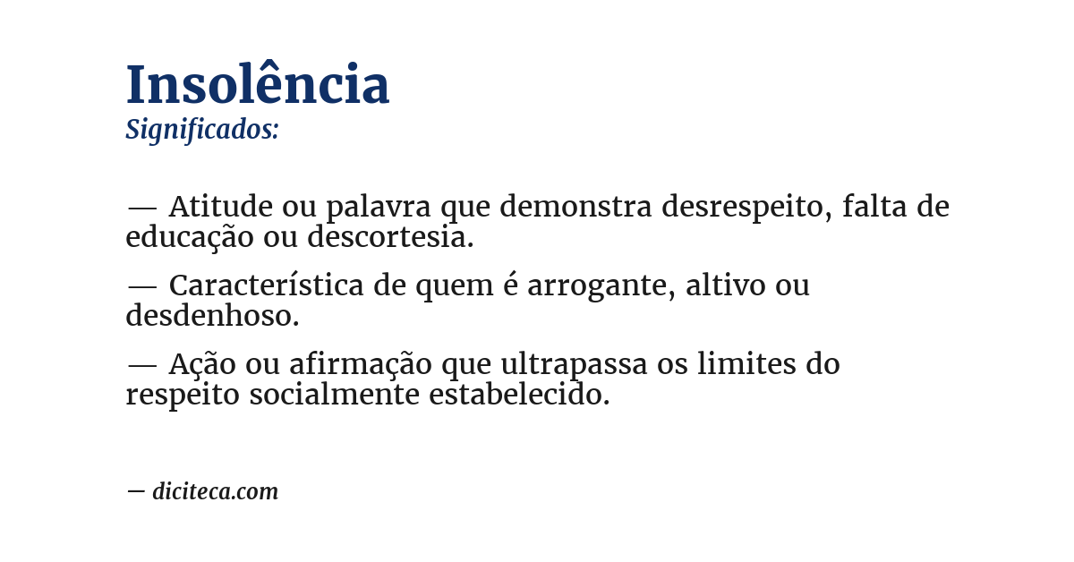 Significado de insolência