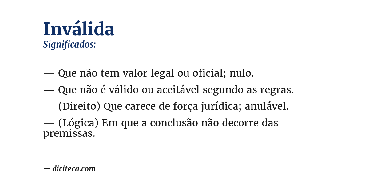 Significado de inválida