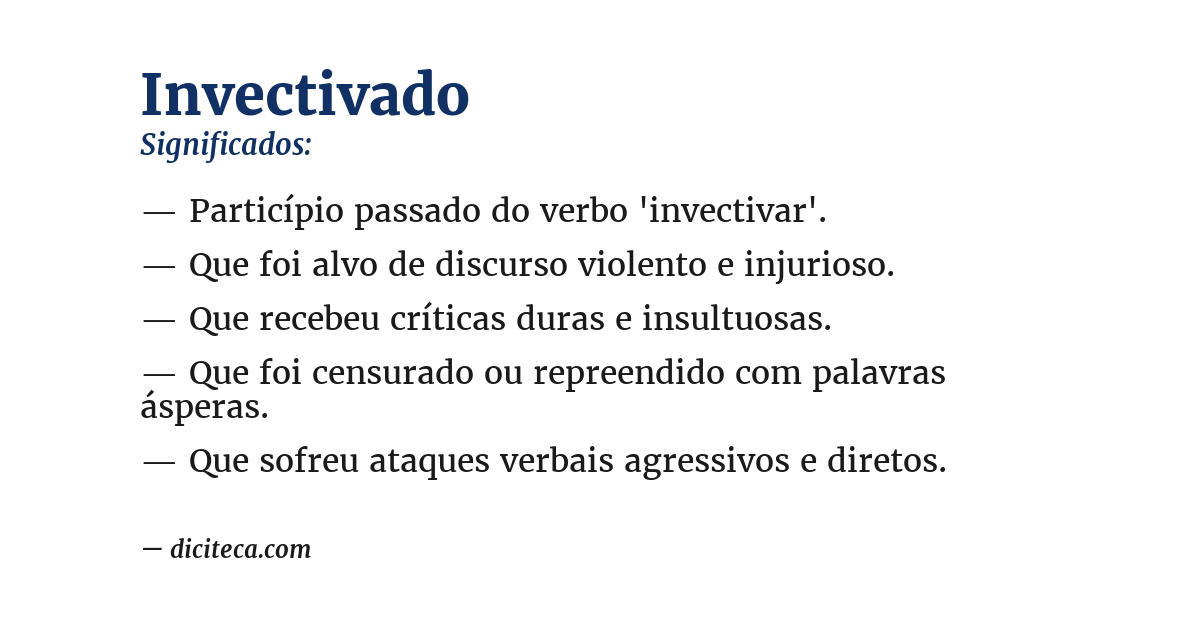 Significado de invectivado