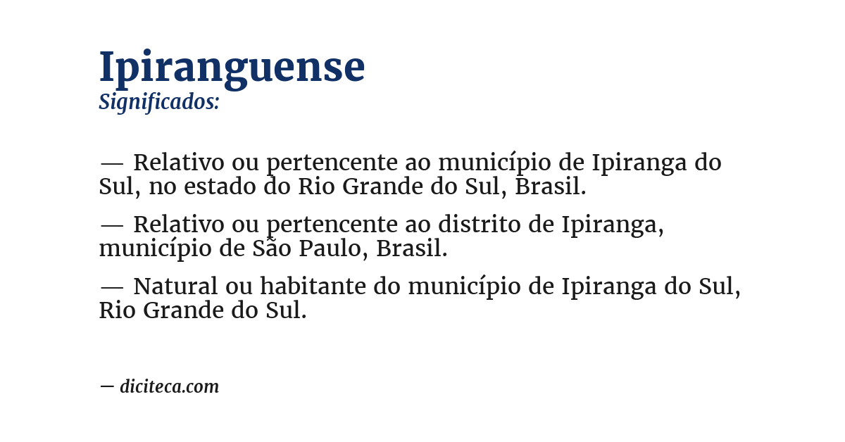 Significado de ipiranguense