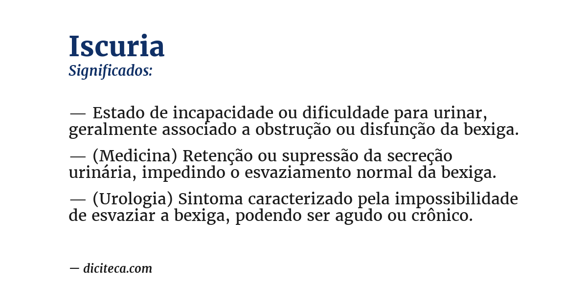 Significado de iscuria
