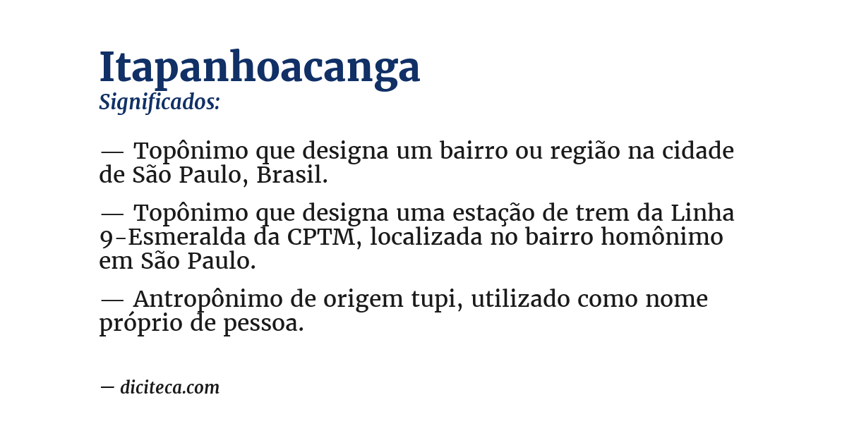 Significado de itapanhoacanga