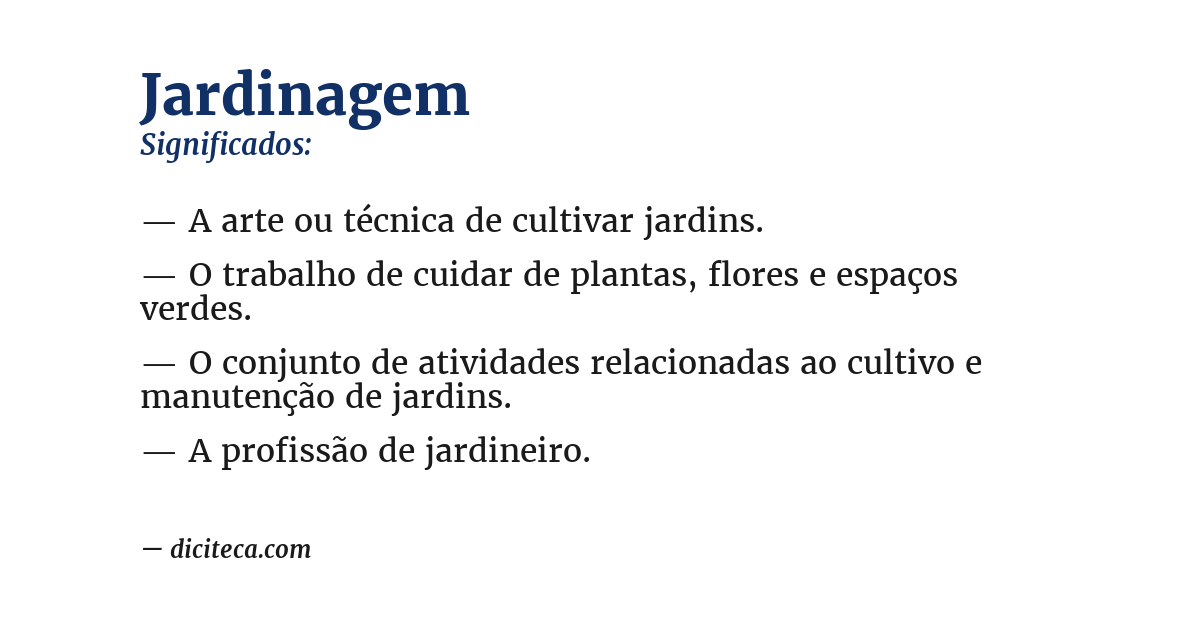 Significado de jardinagem