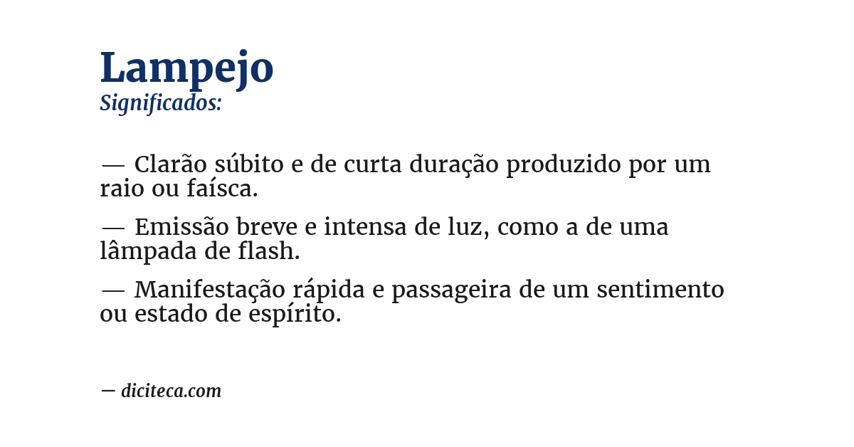 Significado de lampejo