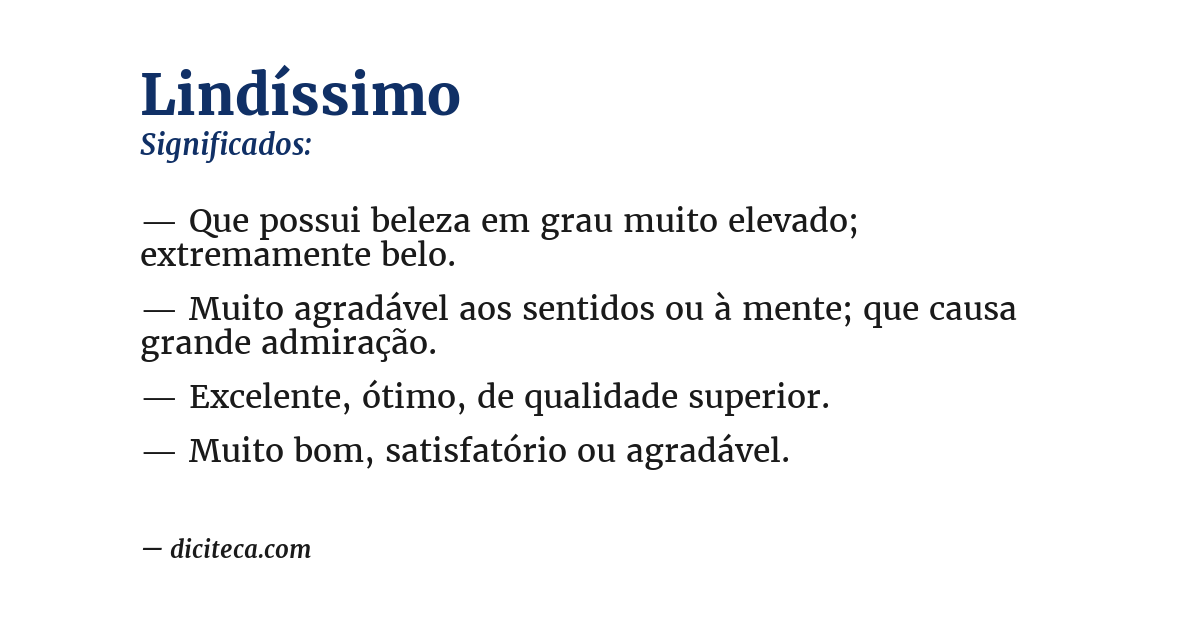 Significado de lindíssimo