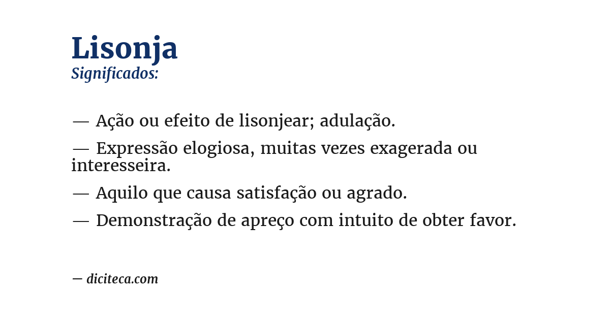 Significado de lisonja