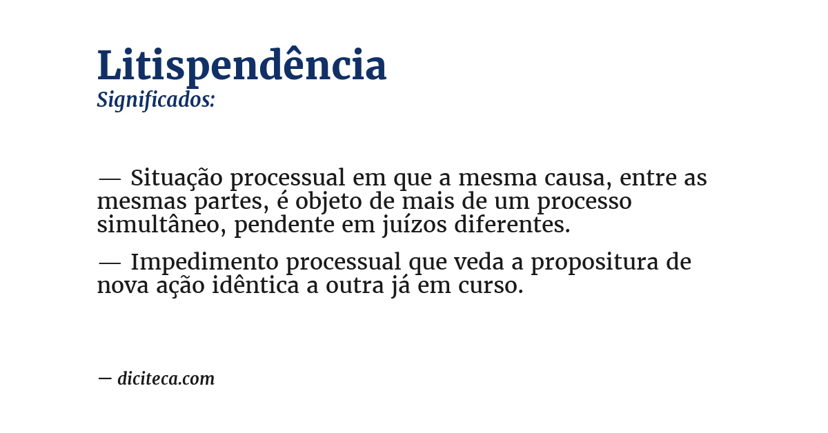 Significado de litispendência