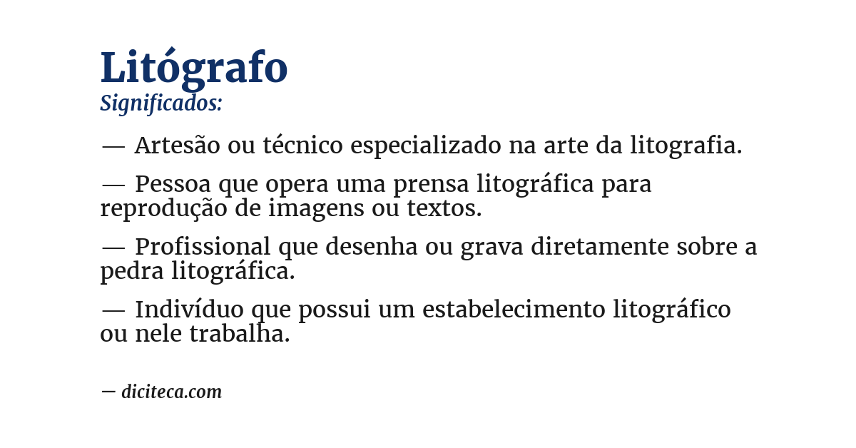 Significado de litógrafo
