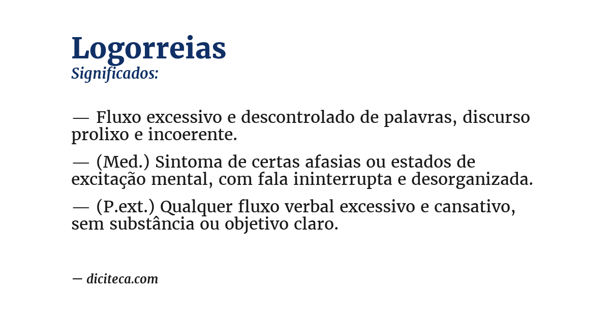 Significado de logorreias