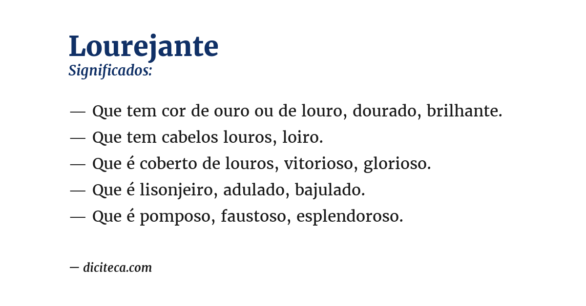 Significado de lourejante
