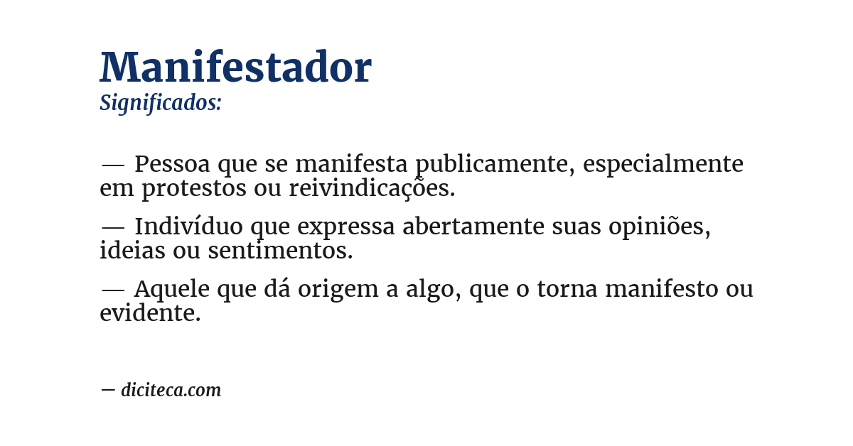 Significado de manifestador