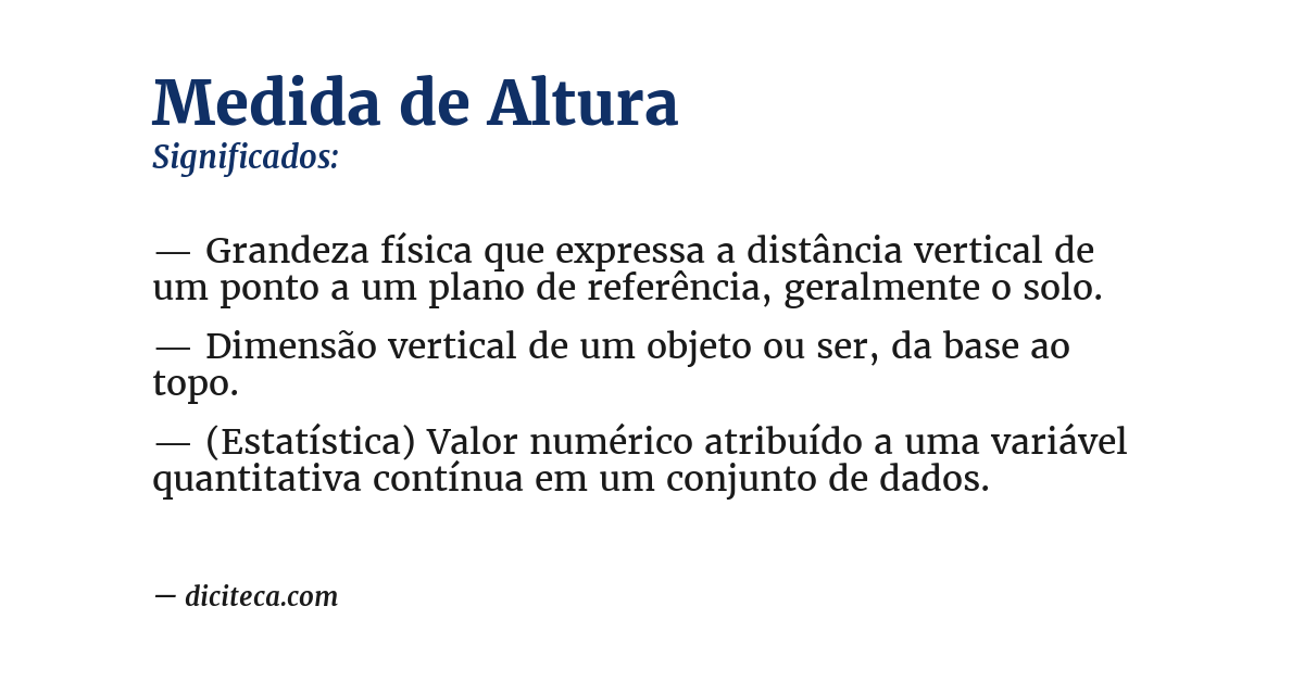 Significado de medida de altura