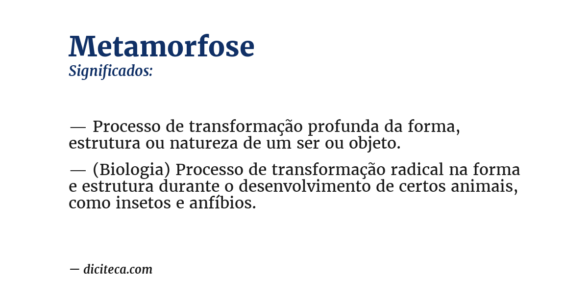 Significado de metamorfose