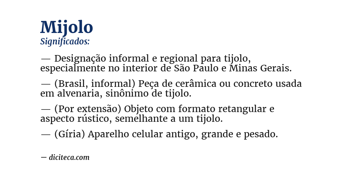 Significado de mijolo