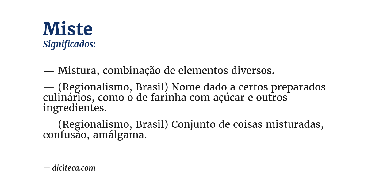 Significado de miste